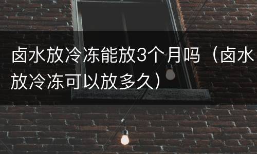 卤水放冷冻能放3个月吗（卤水放冷冻可以放多久）