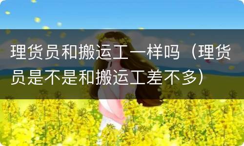理货员和搬运工一样吗（理货员是不是和搬运工差不多）