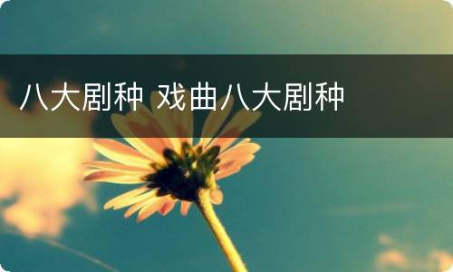 八大剧种 戏曲八大剧种