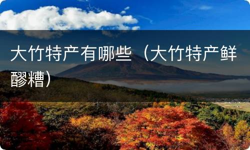 大竹特产有哪些（大竹特产鲜醪糟）