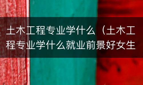 土木工程专业学什么（土木工程专业学什么就业前景好女生）