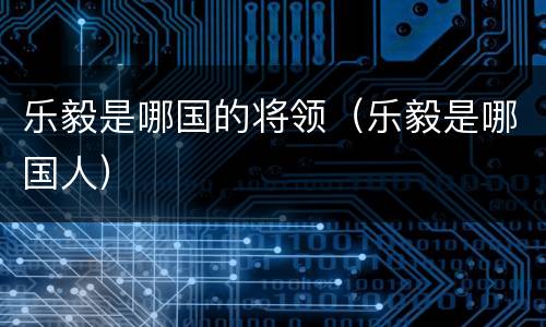 乐毅是哪国的将领（乐毅是哪国人）