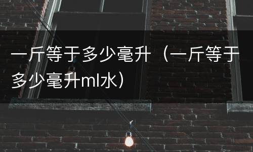 一斤等于多少毫升（一斤等于多少毫升ml水）
