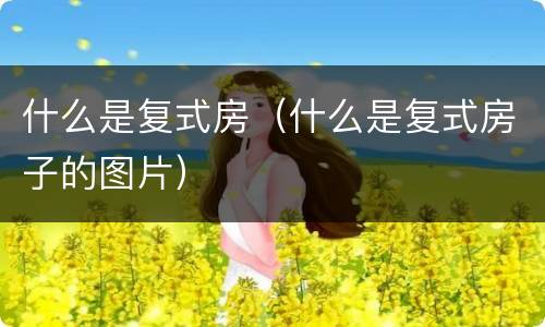 什么是复式房（什么是复式房子的图片）
