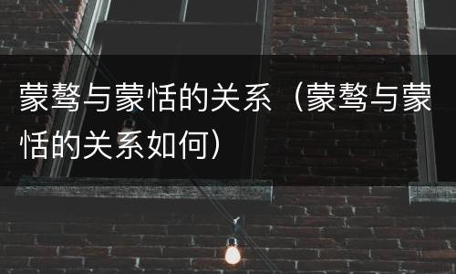 蒙骜与蒙恬的关系（蒙骜与蒙恬的关系如何）