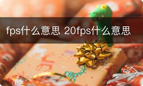 fps什么意思 20fps什么意思