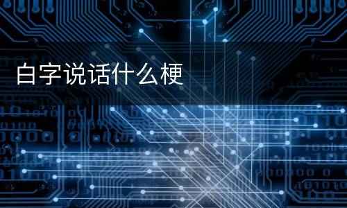 白字说话什么梗