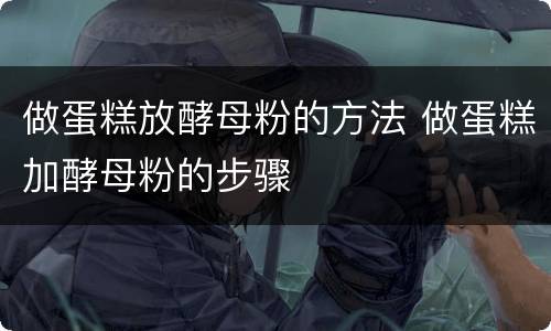 做蛋糕放酵母粉的方法 做蛋糕加酵母粉的步骤