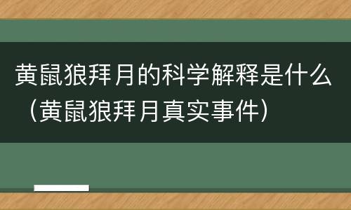 黄鼠狼拜月的科学解释是什么（黄鼠狼拜月真实事件）