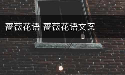 蔷薇花语 蔷薇花语文案