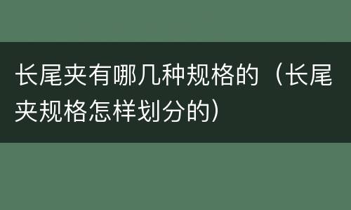 长尾夹有哪几种规格的（长尾夹规格怎样划分的）