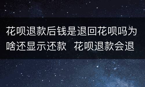 花呗退款后钱是退回花呗吗为啥还显示还款  花呗退款会退回花呗吗
