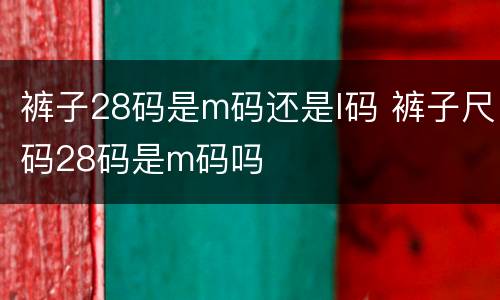 裤子28码是m码还是l码 裤子尺码28码是m码吗