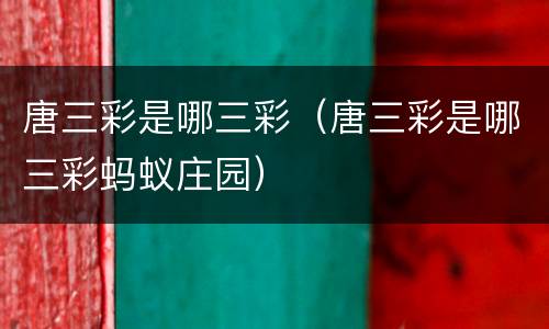 唐三彩是哪三彩（唐三彩是哪三彩蚂蚁庄园）