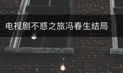 电视剧不惑之旅冯春生结局