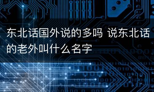 东北话国外说的多吗 说东北话的老外叫什么名字