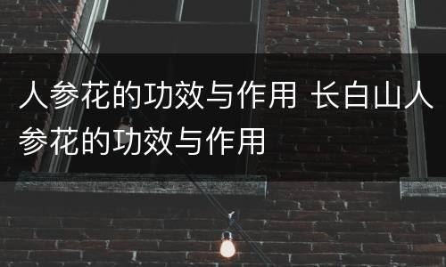 人参花的功效与作用 长白山人参花的功效与作用