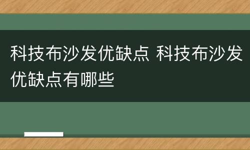 科技布沙发优缺点 科技布沙发优缺点有哪些
