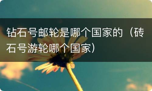 钻石号邮轮是哪个国家的（砖石号游轮哪个国家）