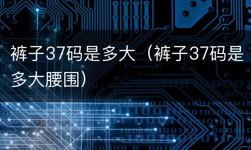 裤子37码是多大（裤子37码是多大腰围）