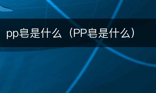 pp皂是什么（PP皂是什么）
