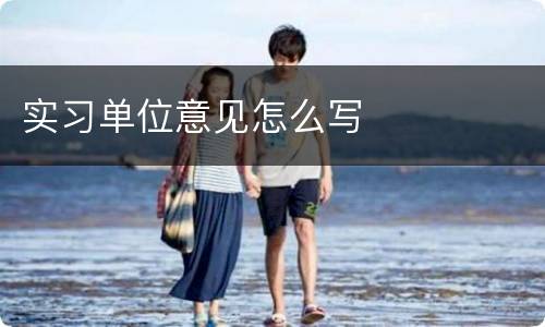 实习单位意见怎么写