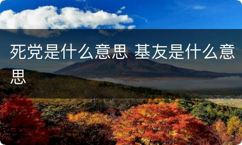 死党是什么意思 基友是什么意思