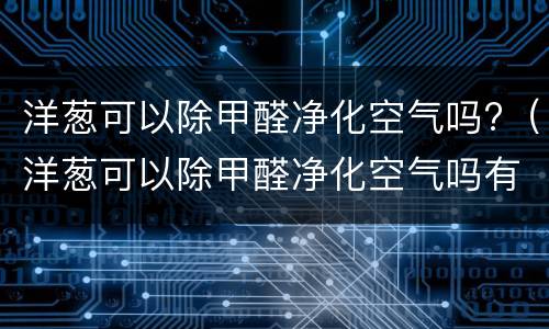 洋葱可以除甲醛净化空气吗?（洋葱可以除甲醛净化空气吗有效果吗）