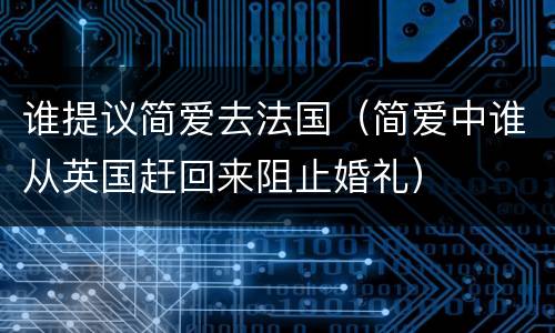 谁提议简爱去法国（简爱中谁从英国赶回来阻止婚礼）