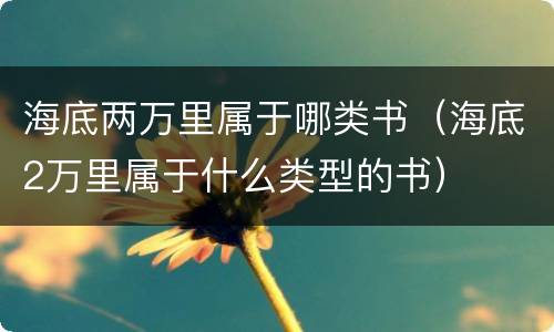 海底两万里属于哪类书（海底2万里属于什么类型的书）