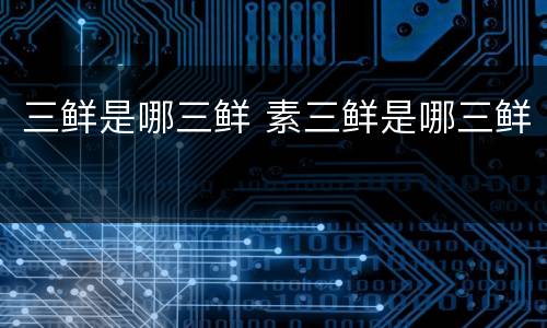 三鲜是哪三鲜 素三鲜是哪三鲜