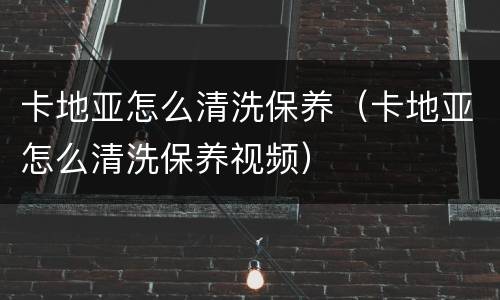 卡地亚怎么清洗保养（卡地亚怎么清洗保养视频）