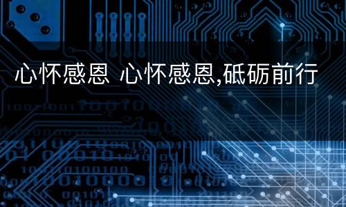 心怀感恩 心怀感恩,砥砺前行