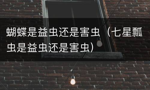 蝴蝶是益虫还是害虫（七星瓢虫是益虫还是害虫）
