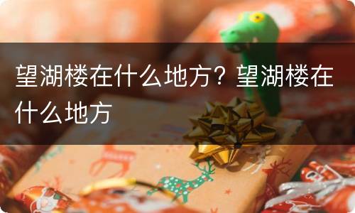 望湖楼在什么地方? 望湖楼在什么地方