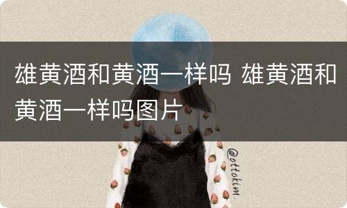 雄黄酒和黄酒一样吗 雄黄酒和黄酒一样吗图片