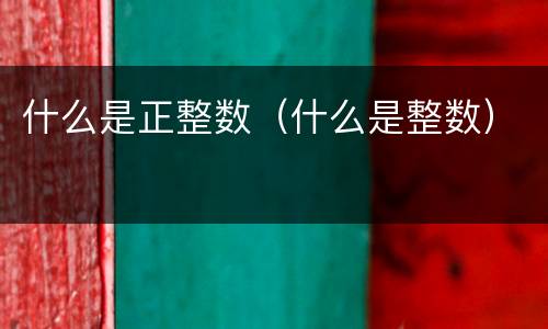 什么是正整数（什么是整数）