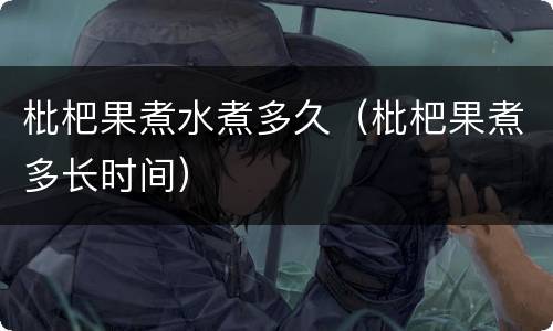枇杷果煮水煮多久（枇杷果煮多长时间）