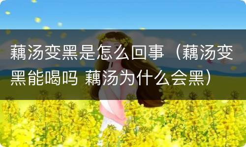藕汤变黑是怎么回事（藕汤变黑能喝吗 藕汤为什么会黑）