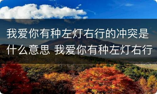 我爱你有种左灯右行的冲突是什么意思 我爱你有种左灯右行的冲突怎么理解