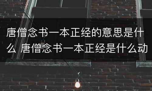 唐僧念书一本正经的意思是什么 唐僧念书一本正经是什么动物