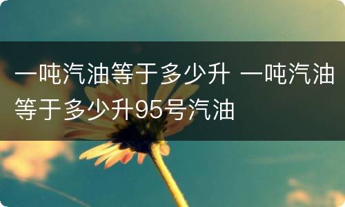 一吨汽油等于多少升 一吨汽油等于多少升95号汽油