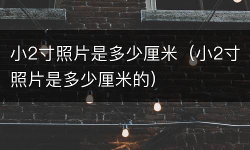 小2寸照片是多少厘米（小2寸照片是多少厘米的）