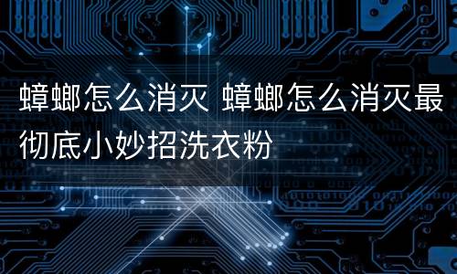 蟑螂怎么消灭 蟑螂怎么消灭最彻底小妙招洗衣粉
