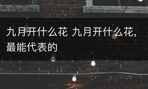 九月开什么花 九月开什么花,最能代表的