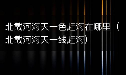 北戴河海天一色赶海在哪里（北戴河海天一线赶海）