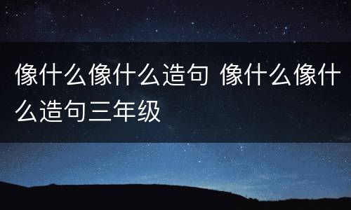 像什么像什么造句 像什么像什么造句三年级