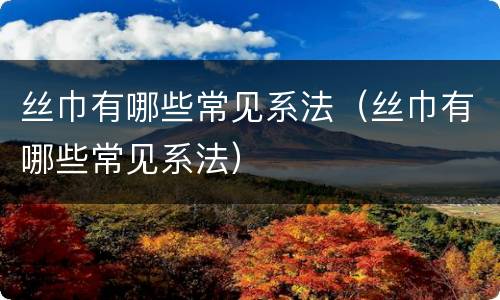 丝巾有哪些常见系法（丝巾有哪些常见系法）