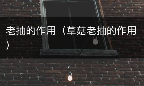 老抽的作用（草菇老抽的作用）