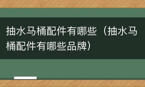 抽水马桶配件有哪些（抽水马桶配件有哪些品牌）